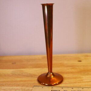 vintage copper bud vase mcm Coppercraft flower metal